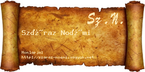 Száraz Noémi névjegykártya